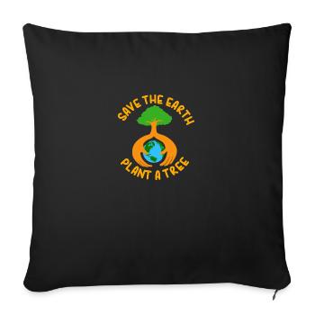 Earth Day Save the earth plans a tree gift idea - Sofa pillowcase 17,3'' x 17,3'' (45 x 45 cm) - black - Front