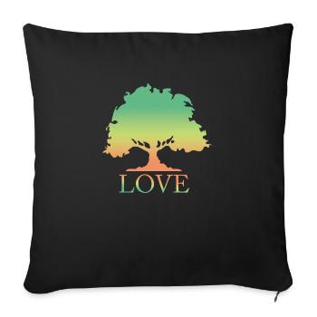 Love, Nature, Forest, Tree, I Love Trees, Environment - Sofa pillowcase 17,3'' x 17,3'' (45 x 45 cm) - black - Front