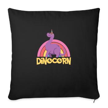Dino Licorne - Mignon Dinocorne - Housse de coussin décorative 45 x 45 cm - noir - Devant