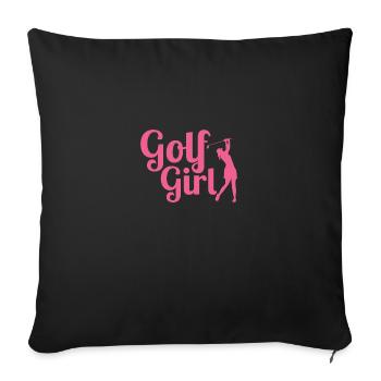 Golf Girl Golfer Golf Lover Gift Idea - Sofa pillowcase 17,3'' x 17,3'' (45 x 45 cm) - black - Front