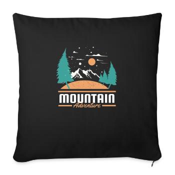 Hiking - Mountain Adventure - Sofa pillowcase 17,3'' x 17,3'' (45 x 45 cm) - black - Front