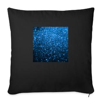 Paillettes bleues étincelantes - Housse de coussin décorative 45 x 45 cm - noir - Devant
