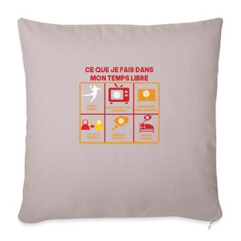 handball humour drôles handballeur temps libre - Housse de coussin décorative 45 x 45 cm - taupe clair - Devant