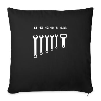 clef pour mécanicien qui a soif humour cadeau - Housse de coussin décorative 45 x 45 cm - noir - Devant