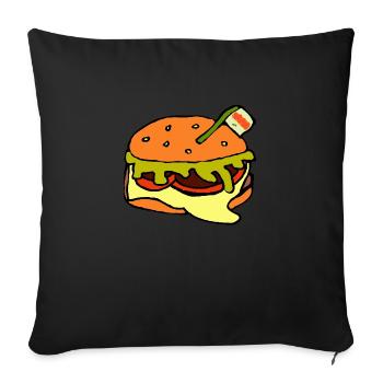 Burger - Sofakissenbezug 45 x 45 cm - Schwarz - Vorne