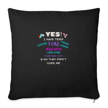 Yes I tried Yoga, no it didn’t cure me - Sofa pillowcase 17,3'' x 17,3'' (45 x 45 cm) - black - Front