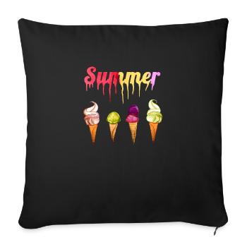 Watercolor Skiair ITALIAN ICE that melts - Sofa pillowcase 17,3'' x 17,3'' (45 x 45 cm) - black - Front