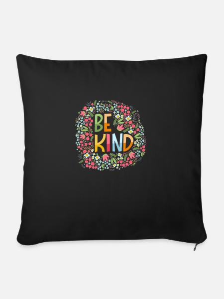 Seien Sie art Hand mit Blumen zu schreiben - Sofakissenbezug 45 x 45 cm - Schwarz