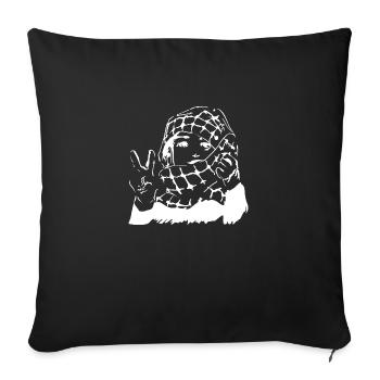 la Palestine libre - Housse de coussin décorative 45 x 45 cm - noir - Devant