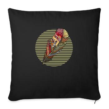 Feather - Sofa pillowcase 17,3'' x 17,3'' (45 x 45 cm) - black - Front
