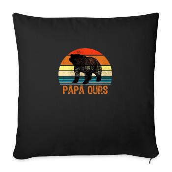 man daddy bear - Sofa pillowcase 17,3'' x 17,3'' (45 x 45 cm) - black - Front
