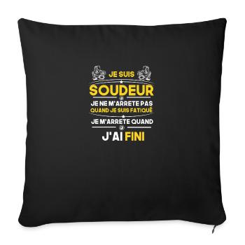 Je suis soudeur - soudeur cadeau humour - Housse de coussin décorative 45 x 45 cm - noir - Devant