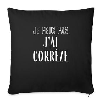 Je peux pas j'ai Corrèze - Housse de coussin décorative 45 x 45 cm - noir - Devant