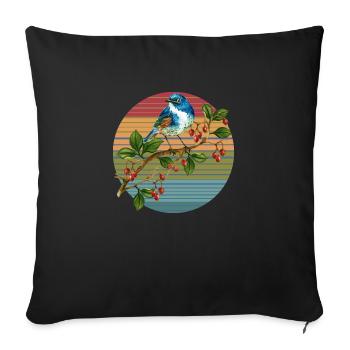 Oiseau coloré - Housse de coussin décorative 45 x 45 cm - noir - Devant
