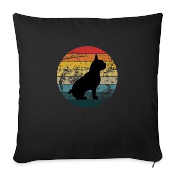 French Bulldog - Sofa pillowcase 17,3'' x 17,3'' (45 x 45 cm) - black - Front