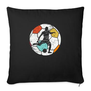 Vintage football footballers - Sofa pillowcase 17,3'' x 17,3'' (45 x 45 cm) - black - Front