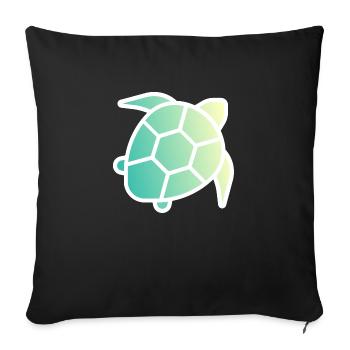Tropical Day Turtle Outlined - Sofa pillowcase 17,3'' x 17,3'' (45 x 45 cm) - black - Front
