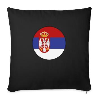 Serbie Drapeau Srbija Couleurs serbes Yougoslavie - Housse de coussin décorative 45 x 45 cm - noir - Devant