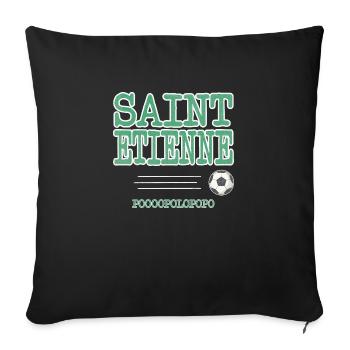 Sainté Saint-Etienne Stéphanois Popolopopo - Housse de coussin décorative 45 x 45 cm - noir - Devant