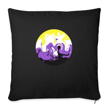 Non Binary Swirl - Sofakissenbezug 45 x 45 cm - Schwarz - Vorne