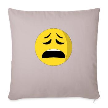 exhausted face emoiji - Sofa pillowcase 17,3'' x 17,3'' (45 x 45 cm) - light taupe - Front