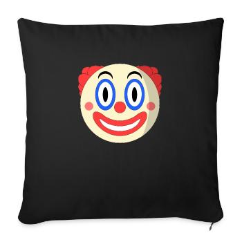 Clown Clown Emoji Gesicht - Sofakissenbezug 45 x 45 cm - Schwarz - Vorne