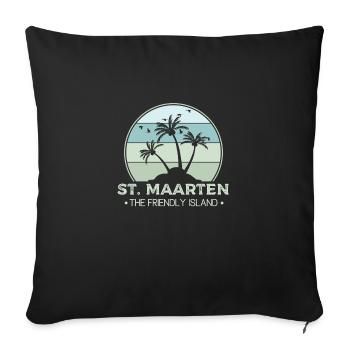 Sint Maarten The friendly Island - Sofa pillowcase 17,3'' x 17,3'' (45 x 45 cm) - black - Front