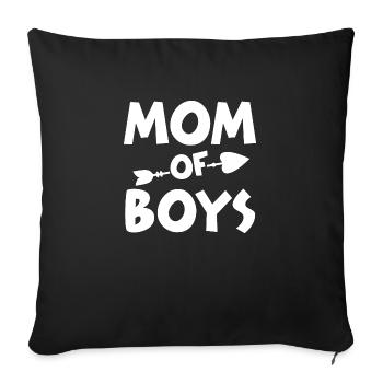 Mom of Boys cool mother saying mom gift idea - Sofa pillowcase 17,3'' x 17,3'' (45 x 45 cm) - black - Front
