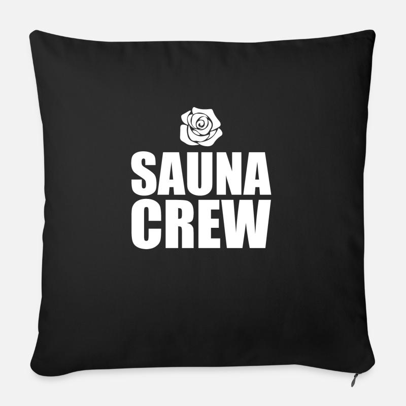 Sauna Crew Motiv perfekt als Geschenk für Spa Fans - Sofakissenbezug 45 x 45 cm - Schwarz