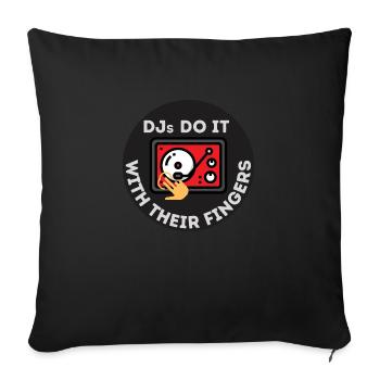 DJ Fingers STICKER - Sofa pillowcase 17,3'' x 17,3'' (45 x 45 cm) - black - Front