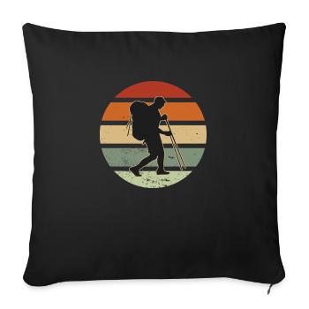 Trail Wanderer Retro Motif Randonnée randonnée - Housse de coussin décorative 45 x 45 cm - noir - Devant