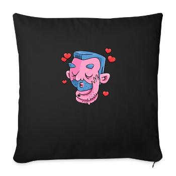Bearded Macho - Sofa pillowcase 17,3'' x 17,3'' (45 x 45 cm) - black - Front