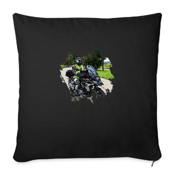 Motorcyclist - Sofa pillowcase 17,3'' x 17,3'' (45 x 45 cm) - black - Front