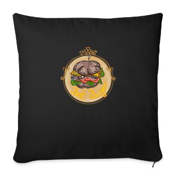 Médaille du meilleur burger rétro vintage - Housse de coussin décorative 45 x 45 cm - noir - Devant