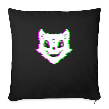 Evil Cat Techno Rave Halloween Trip - Sofa pillowcase 17,3'' x 17,3'' (45 x 45 cm) - black - Front