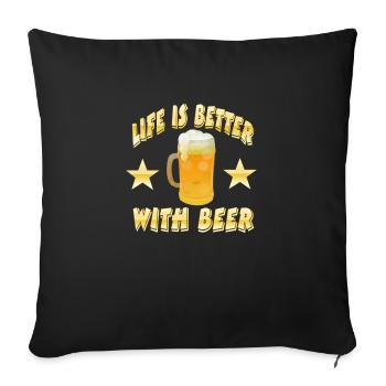 Bier - Sofakissenbezug 45 x 45 cm - Schwarz - Vorne