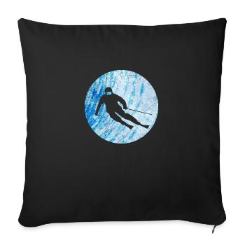 Double Exposure Skifahrer Skifahren Skiliebhaber - Sofakissenbezug 45 x 45 cm - Schwarz - Vorne