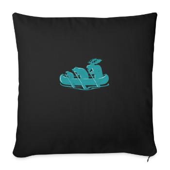 Canoe Beaver Bear Moose Canoeing Canada Gift Idea - Sofa pillowcase 17,3'' x 17,3'' (45 x 45 cm) - black - Front