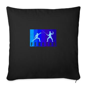 Fechten Duell Fechter Geschenkidee - Sofakissenbezug 45 x 45 cm - Schwarz - Vorne