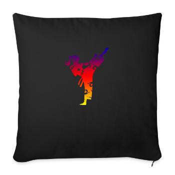 Maori Taekwondo Girl Polynesian Tribal Tattoo - Housse de coussin décorative 45 x 45 cm - noir - Devant