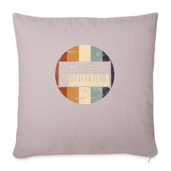 Synthétiseur rétro musicien DJ - Housse de coussin décorative 45 x 45 cm - taupe clair - Devant