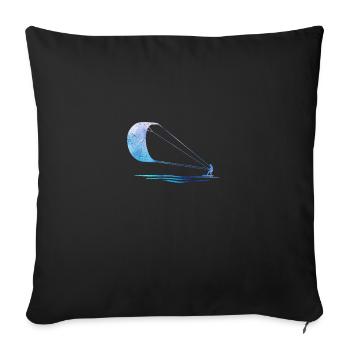 Double Exposure Kite Surfing Kite Surfer Gift - Sofa pillowcase 17,3'' x 17,3'' (45 x 45 cm) - black - Front