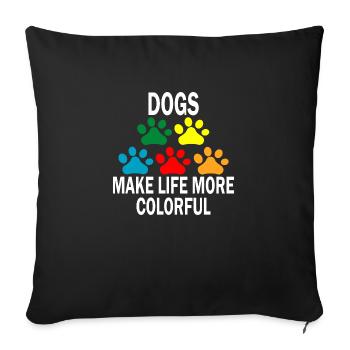 Chien chien - Housse de coussin décorative 45 x 45 cm - noir - Devant