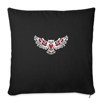Haida Owl Native American Tribal Tattoo Gift - Sofa pillowcase 17,3'' x 17,3'' (45 x 45 cm) - black - Front