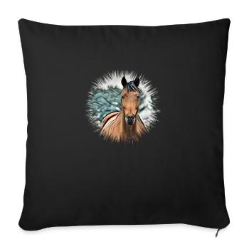 Cheval - Housse de coussin décorative 45 x 45 cm - noir - Devant