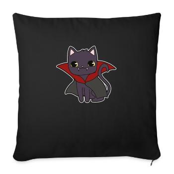 Cat Vampire - Sofa pillowcase 17,3'' x 17,3'' (45 x 45 cm) - black - Front