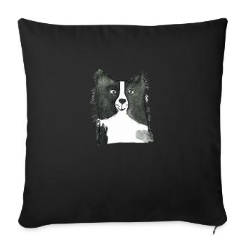Border Collie - Housse de coussin décorative 45 x 45 cm - noir - Devant