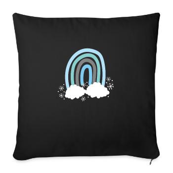 Arc-en-ciel bleu hiver amical - Housse de coussin décorative 45 x 45 cm - noir - Devant