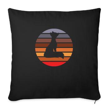 Retro Fuchs Herbst Farben - Sofakissenbezug 45 x 45 cm - Schwarz - Vorne
