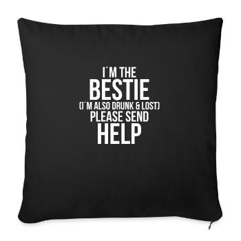 Im beie Im also drunk and lost please send help - Sofa pillowcase 17,3'' x 17,3'' (45 x 45 cm) - black - Front